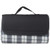 Fleece Blanket w/ Grid Pattern Design & Woven Handle Roll Up