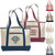 Small Deluxe Shopping Cotton Canvas Tote Bag USA Decorated (18.5" x 12")