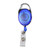 Blue - Transparent Oval Carabiner Badge Reel w/ Belt Clip