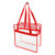 Red Angled - Clear Stadium Security Zipper Tote
