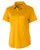 College Gold - Cutter & Buck Prospect Textured Stretch Womens Short Sleeve Polo