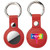 Red Logo - PU Leather Airtag Case