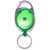Green - Oval Shape Retractable Key Holder with Carabiner Clip and Key Ring