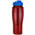 Translucent Red/Translucent Blue - 24 Oz. Translucent Contour Bottle w/ Flip Top Lid and Infuser
