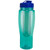 Translucent Aqua Blue/Blue - 24 Oz. Translucent Contour Bottle w/ Flip Top Lid and Infuser