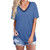 Blue - Ladies V-neck Short Sleeve T-Shirt