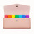 Pink - Leather Weekly Pill Organizer w/ Color-Coded Compartments