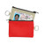 Red - Coin Pouch W/Id Window & Split Ring