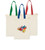 Beige/Royal Blue - 7 Oz. Grocery Cotton Canvas Tote Bag W/ Gusset & Colored Handles (10" X 14" X 5")