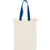 Natural-Royal-Blue - 7 Oz. Grocery Cotton Canvas Tote Bag W/ Gusset & Colored Handles (10" X 14" X 5")