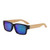 Blue/Bamboo Brown Blank - Bamboo Temple Square Sunglasses (5 3/4"x 1 5/8")