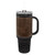 Polar Camel 40 oz. Black with Rustic/Silver Laserable Leatherette Travel Mug with a Handle, Strw Inc