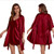 Red Blank - Women's Satin Robe Set-Two-Piece Nightgown
