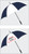 FG60T NAVYWHITE - 60" Arc Manual Open Fiberglass Shaft & Frame Golf Umbrella