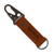 Tan Logo - Busker Leather Keychain With Antique Nickel Carabiner
