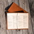 Medium Brown Front Open View Logo - Full-Grain Leather Menu Cover- Horizontal -Standard paper, wine list, dessert list