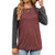 Red - Women Long Sleeve Casual Pullover