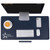 Dark Blue Logo - Waterproof Leather Desk Pad with Strap