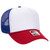 Right Quater Front - Red/Wht/Ryl - OTTO Polyester Foam Front 5 Panel Pro Style Mesh Back Trucker Hat