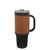 Polar Camel 40 oz. Black with Rawhide Laserable Leatherette Travel Mug with a Handle, Straw Inc