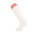 White/ Red Stripes - Sports Knee High Socks Calf Compression Athletic Socks for Adult and Youth