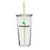 Clear/Green - 24 oz. Big Buddy Double Wall Tumbler w/ Straw
