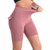 Women's Fitness High Waist Yoga Shorts Sports Tights Short Pants W/Two Pockets