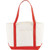 Beige/Red Blank - Nautical Cotton Canvas Boat Bag W/ Gusset (19" X 13" X 7")