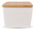 White/Brown Blank - Luxury Natural 2 Wick Soy Wax Candle w/Bamboo Lid 8 Oz.