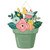 Wooden Autumn Flower Pot Style Hanging Sign