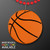 Basketball Medallions on Red Beads Necklace (NON-Light Up)