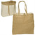 Natural Beige - Reversible Jute Bag 14.5" X 14.75" X 5" Cotton Interior Bags