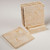 4-Pc Square Limestone-Texture Coaster Set w/Base