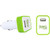 Green Logo - USB Car Charger w/LED Light