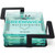 Clear/Black Logo - 6 Piece Glass Coaster Set in Metal Stand: Square
