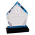 Laser Engraved Imprint Available - 7" Blue Fusion Diamond Impress Acrylic w/ Black Glass Base