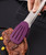 12 inch 304 Stainless Steel Food Tongs w/Silicone Locking Clip Barbeque Kitchen Tongs (Strip-shaped)