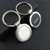 Silver/Black - Circle Metal Keychain