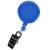 Royal Blue - Round Retractable Badge Holder w/ Bulldog clip on Vinyl snap