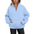 Light Gray - Women's Half Zip Pullover Quarter Zip Oversized Hoodies Sweatshirts