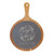Slate/Acacia Wood Round Serving Board with Handle, 12-1/4"x8-1/4"