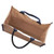 Jute Brown/Navy Blue Top View Blank - Laminated Eco Friendly Jute Bags W/ Gusset (15" x 14" x7")