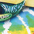 Front close up of material and print - 14" x 20" Custom Double Sided Garden Banner with Hardware