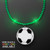 Green LED Bead Necklace with Soccer Ball Medallion - Domestic Imprint