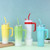 40 Oz/1200ml Gradient Car Tumbler Insulated Stainless Steel Water Bottle With Handle & Lid & Straw