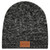 1111 BLK Debossed - Knit Beanie With Leather Tag