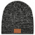 1111 BLK Blank - Knit Beanie With Leather Tag