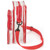 Clear/Red Blank - Clear PVC Cross Body Messenger Shoulder Bag With Adjustable Strap (10.2"x7.5"x3.2")