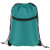Teal Blue - Sports Drawstring Backpack With Zipper Pocket