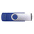 Blue - iClick® Micro Silver Swivel USB Flash Drive 2GB - Overseas